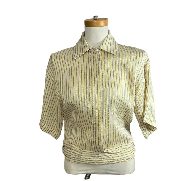 Louis Vuitton Silk Button Down Side Belted Top - Picture 1 of 16